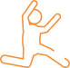 Saut Dynamique : Icône Orange pour Sport, Fitness & Mouvement